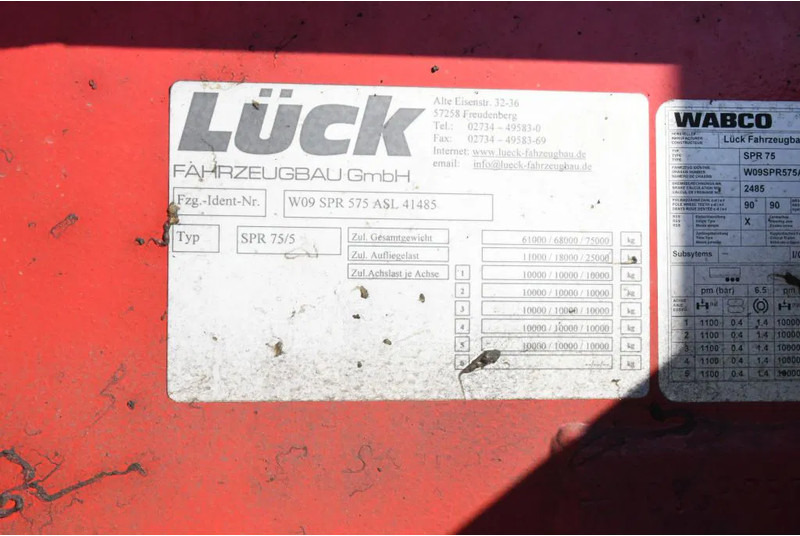 Semiremorcă platformă LUECK SPR75/5  5 achse BALLAST TRAILER 3x STEERAXLE!!: Foto 10