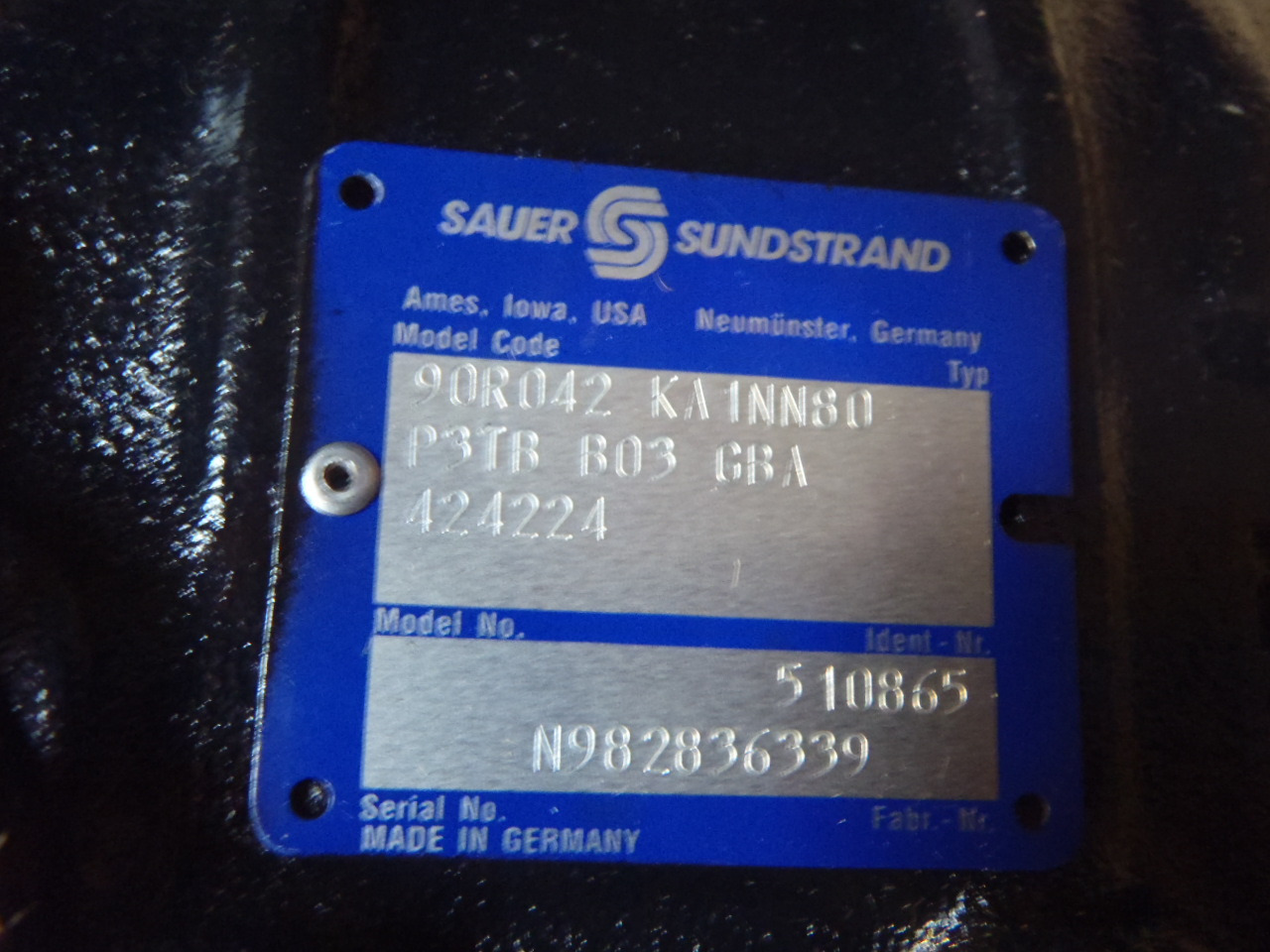 Sauer Sundstrand 90R042 KA1NN80 - - Pompa hidraulica pentru Utilaje constructii: Foto 3 Sauer Sundstrand 90R042 KA1NN80 - - Pompa hidraulica pentru Utilaje constructii: Foto 3