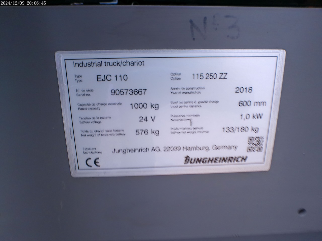 Transpalet la mare înălţime Jungheinrich EJC 110 250 ZZ: Foto 7 Transpalet la mare înălţime Jungheinrich EJC 110 250 ZZ: Foto 7