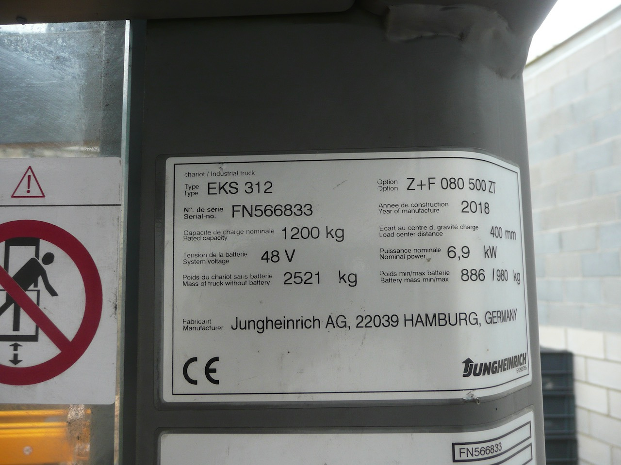 Stivuitorul selector Jungheinrich EKS 312 Z+F 500 ZT: Foto 9 Stivuitorul selector Jungheinrich EKS 312 Z+F 500 ZT: Foto 9