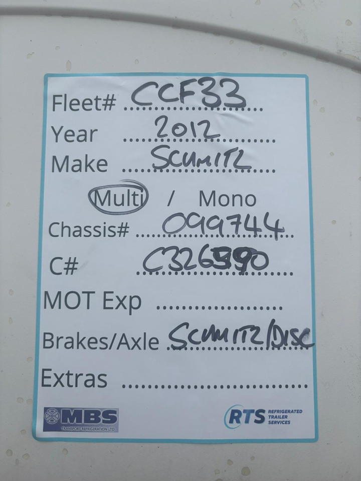 2012 Schmitz 13.6m Fridge Trailer – CCF33 - Semiremorcă frigider: Foto 2 2012 Schmitz 13.6m Fridge Trailer – CCF33 - Semiremorcă frigider: Foto 2