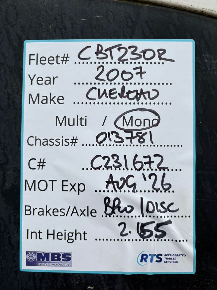 Chereau 2007 Vector 1800 – CBT230R - Semiremorcă frigider: Foto 5 Chereau 2007 Vector 1800 – CBT230R - Semiremorcă frigider: Foto 5