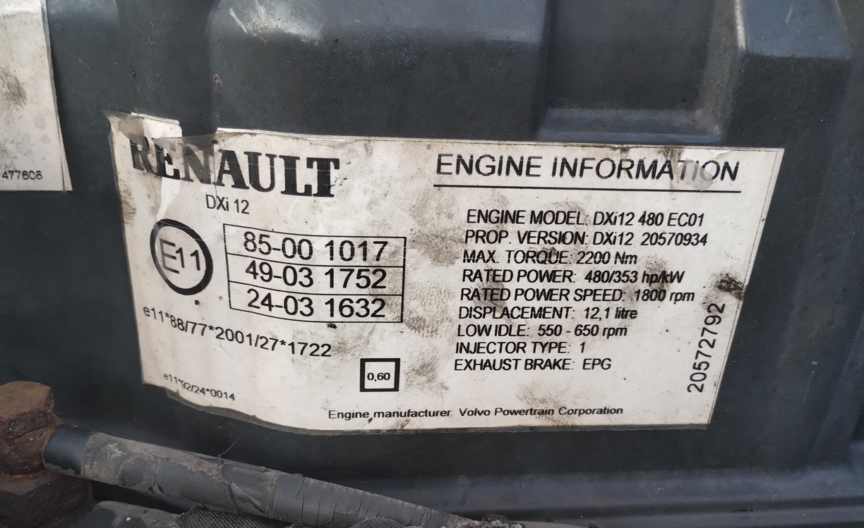 Silnik Volvo D12 480 Renault DXi12 480 EURO 5 - Motor şi piese: Foto 3 Silnik Volvo D12 480 Renault DXi12 480 EURO 5 - Motor şi piese: Foto 3