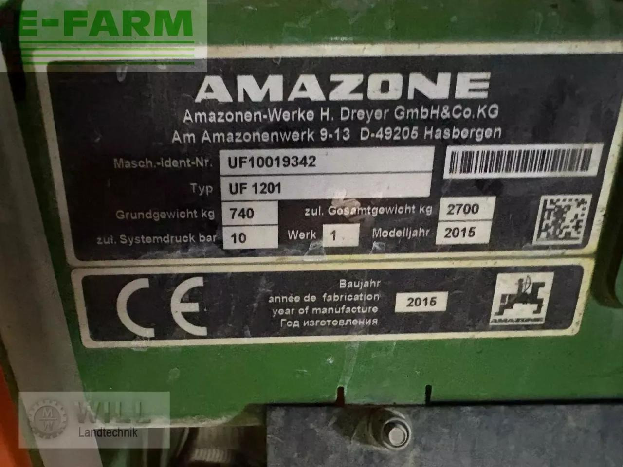 Amazone uf 1201 - Maşină de erbicidat tractata: Foto 2 Amazone uf 1201 - Maşină de erbicidat tractata: Foto 2