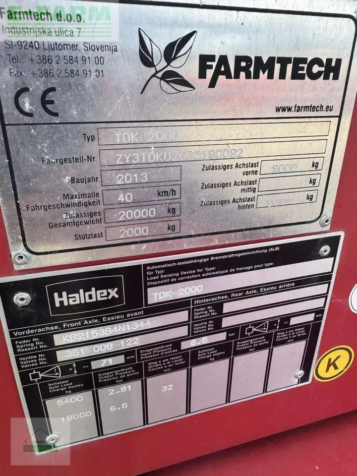 Farmtech 2000 - Remorcă autobasculantă agricolă: Foto 4 Farmtech 2000 - Remorcă autobasculantă agricolă: Foto 4