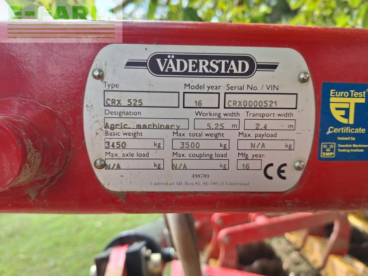 Väderstad crx 525 - Grapă cu discuri: Foto 4 Väderstad crx 525 - Grapă cu discuri: Foto 4
