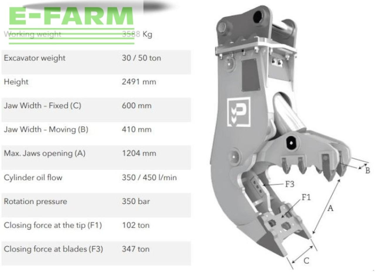 Cf350 - Foarfece hidraulic pentru Utilaje constructii: Foto 2 Cf350 - Foarfece hidraulic pentru Utilaje constructii: Foto 2