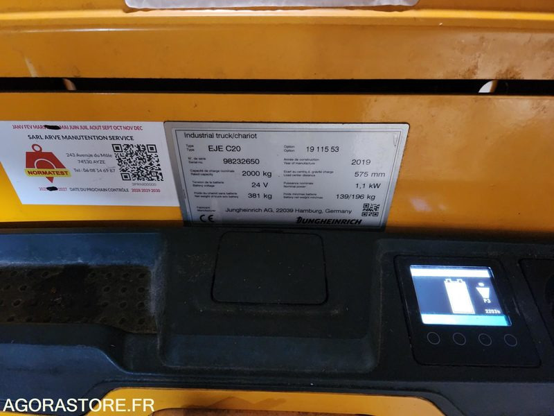 2 TRANSPALETTES ELECTRIQUE A LEVEE INITIALE 24V 150Ah CHARGEUR EMBARQUE DE 2019 - Transpalet manual: Foto 3 2 TRANSPALETTES ELECTRIQUE A LEVEE INITIALE 24V 150Ah CHARGEUR EMBARQUE DE 2019 - Transpalet manual: Foto 3
