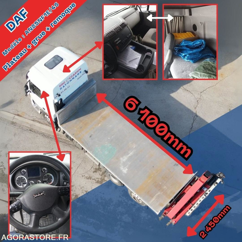 Camion DAF plateau avec grue HMF + Remorque Lecitrail - Camion: Foto 3 Camion DAF plateau avec grue HMF + Remorque Lecitrail - Camion: Foto 3