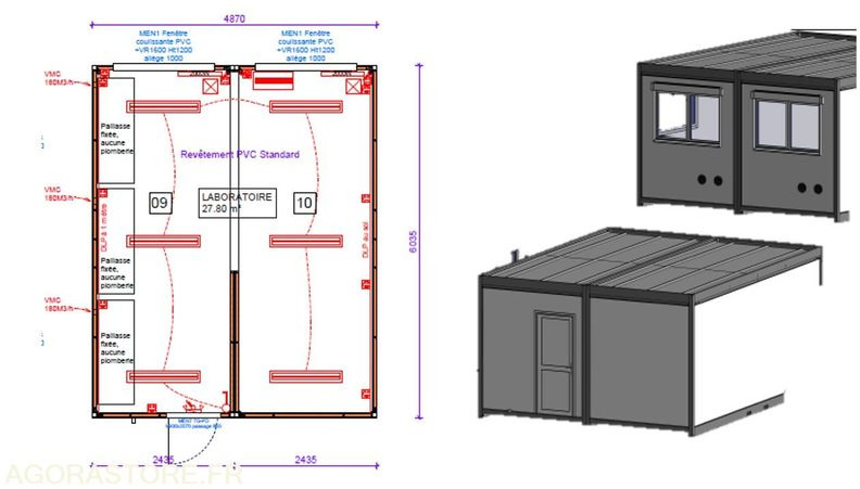 Module double "Laboratoire" - Container locuibil: Foto 5 Module double "Laboratoire" - Container locuibil: Foto 5