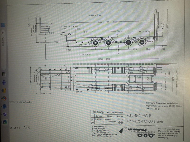 Faymonville F-S44-1AAA 4 AXLE, 2 STEERING AXLE, 7.9 METER EXTENADABLE DOUBLE RAMPS - Semiremorcă transport agabaritic: Foto 4 Faymonville F-S44-1AAA 4 AXLE, 2 STEERING AXLE, 7.9 METER EXTENADABLE DOUBLE RAMPS - Semiremorcă transport agabaritic: Foto 4