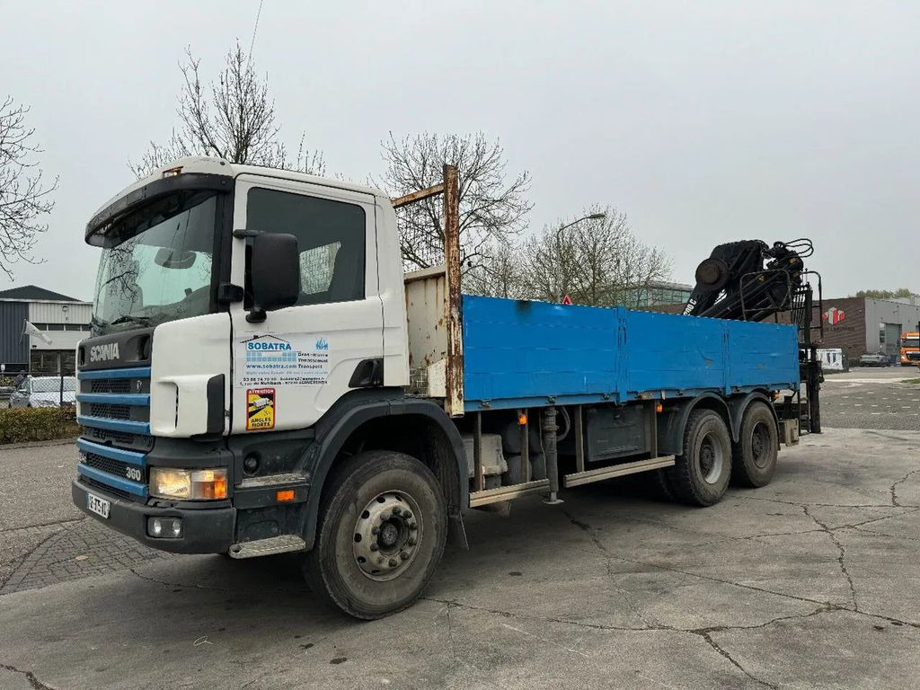 Camion cu macara, Camion platformă Scania P124-360 6X4 EURO 2 HIAB 200 C-5 ALL 2000: Foto 8