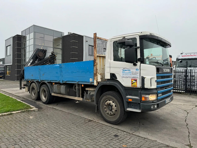 Camion platformă, Camion cu macara Scania P124-360 6X4 EURO 2 HIAB 200 C-5 ALL 2000: Foto 10