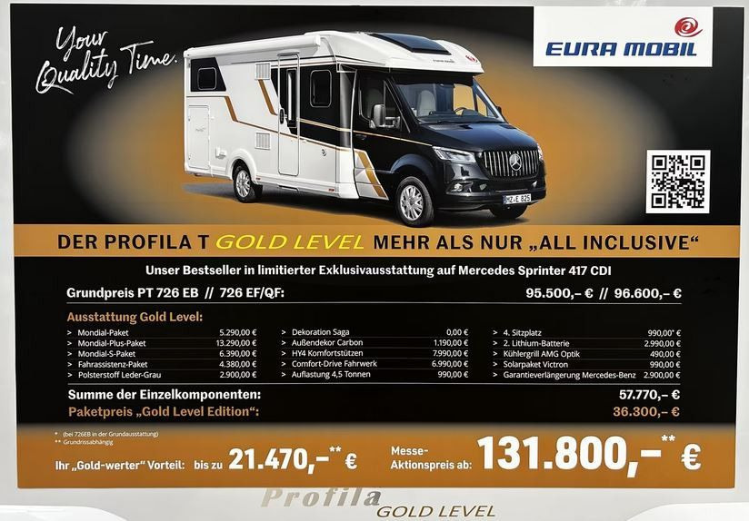 Eura Mobil PROFILA T 726 EF /- 2026 - / GOLD - LEVEL PAKET - Autorulotă semi-integrată: Foto 1 Eura Mobil PROFILA T 726 EF /- 2026 - / GOLD - LEVEL PAKET - Autorulotă semi-integrată: Foto 1