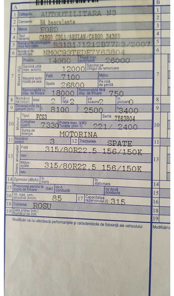 FORD - Autobasculantă: Foto 4 FORD - Autobasculantă: Foto 4