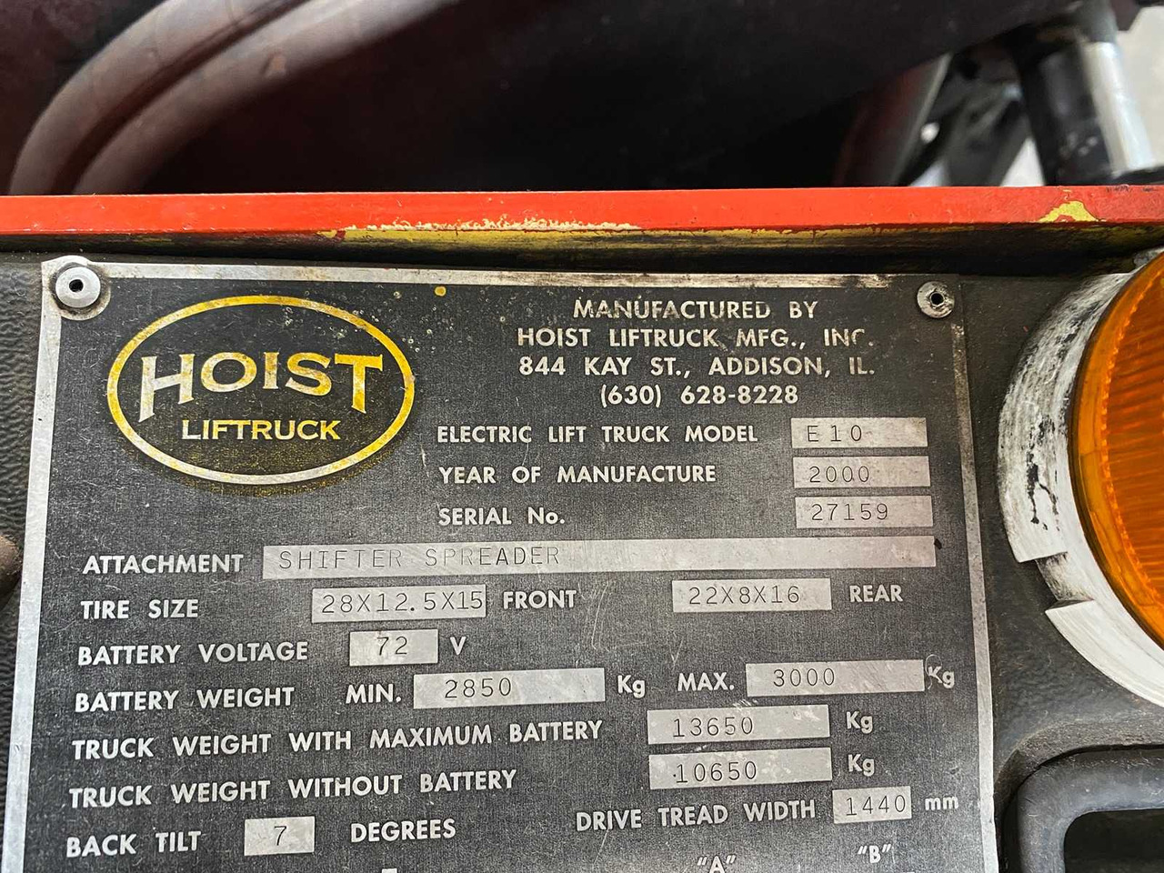 Motostivuitor HOIST - E10 ELECTRIC - 10.000KG LIFTING CAPACITY, FORK POSITIONER - FORKLIFT: Foto 11 Motostivuitor HOIST - E10 ELECTRIC - 10.000KG LIFTING CAPACITY, FORK POSITIONER - FORKLIFT: Foto 11