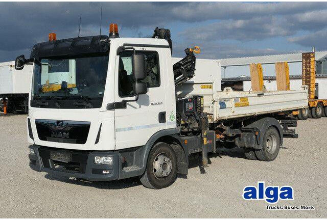 MAN 8.220 TGL BB, Hiab 055 BS-2, Greifer, AHK, Funk - Camion basculantă: Foto 1 MAN 8.220 TGL BB, Hiab 055 BS-2, Greifer, AHK, Funk - Camion basculantă: Foto 1