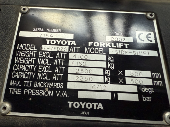 Chariot élévateur frontal électrique TOYOTA 02-7FD25 - Electrostivuitor: Foto 3 Chariot élévateur frontal électrique TOYOTA 02-7FD25 - Electrostivuitor: Foto 3