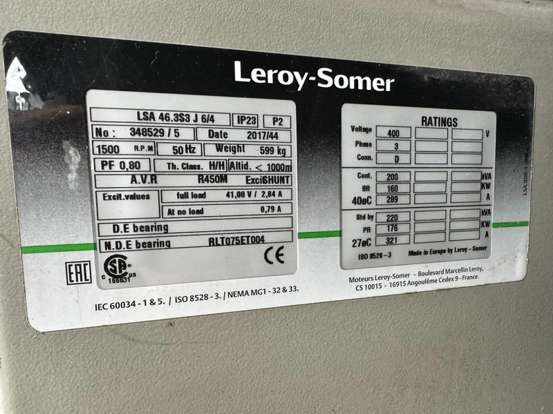 Generator electric Atlas-Copco QAS 200 Volvo Leroy Somer 220 kVA Silent Rental generatorset: Foto 18