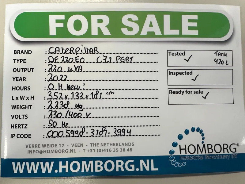 Caterpillar DE220E0 C7.1 PGBT 220 kVA Silent Generatorset CAT New ! - Generator electric: Foto 2 Caterpillar DE220E0 C7.1 PGBT 220 kVA Silent Generatorset CAT New ! - Generator electric: Foto 2