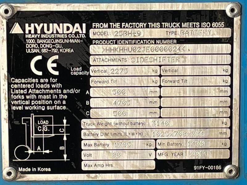 Hyundai 25BH-9 Elektra 2.5 ton Triplex Freelift Sideshift Heftruck - Electrostivuitor: Foto 4 Hyundai 25BH-9 Elektra 2.5 ton Triplex Freelift Sideshift Heftruck - Electrostivuitor: Foto 4