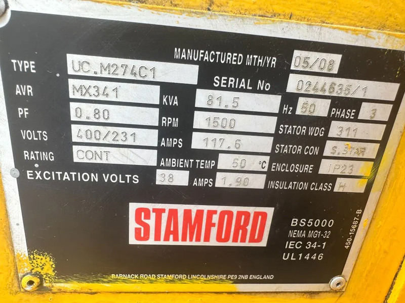 John Deere 4045 HFU 72 Stamford 81.5 kVA Marine Generatorset - Generator electric: Foto 5 John Deere 4045 HFU 72 Stamford 81.5 kVA Marine Generatorset - Generator electric: Foto 5
