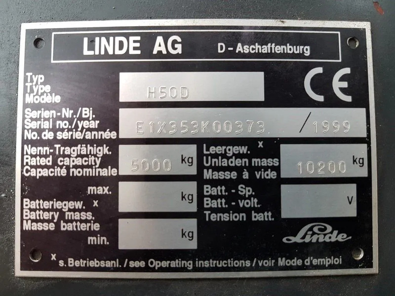 Linde H50D 5 ton Diesel Duplex Sideshift Positioner Heftruck - Stivuitor diesel: Foto 4 Linde H50D 5 ton Diesel Duplex Sideshift Positioner Heftruck - Stivuitor diesel: Foto 4