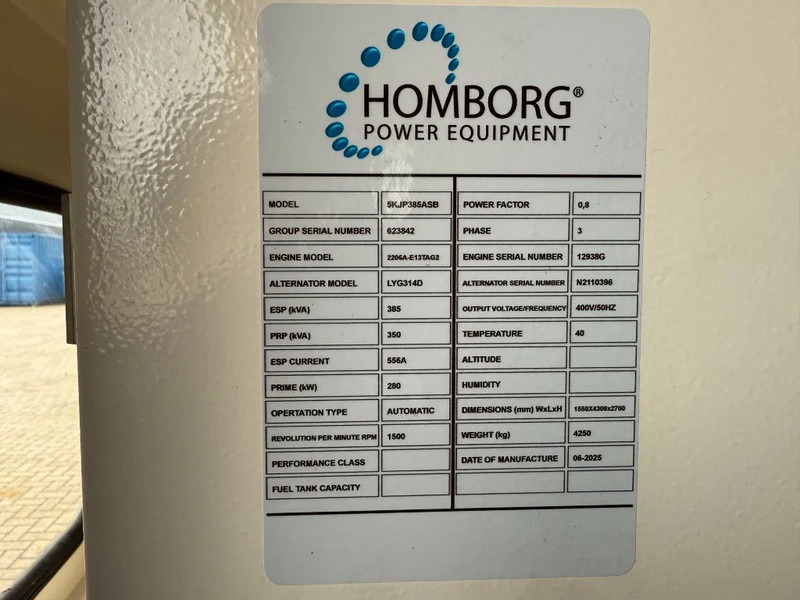 Perkins 2206A - E13TAG2 385 kVA Silent Noodstroom generatorset Aggregaat - Generator electric: Foto 5 Perkins 2206A - E13TAG2 385 kVA Silent Noodstroom generatorset Aggregaat - Generator electric: Foto 5