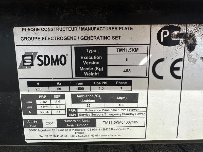 SDMO TM11.5KM Mitsubishi Mecc Alte Spa 16 kVA generatorset - Generator electric: Foto 3 SDMO TM11.5KM Mitsubishi Mecc Alte Spa 16 kVA generatorset - Generator electric: Foto 3