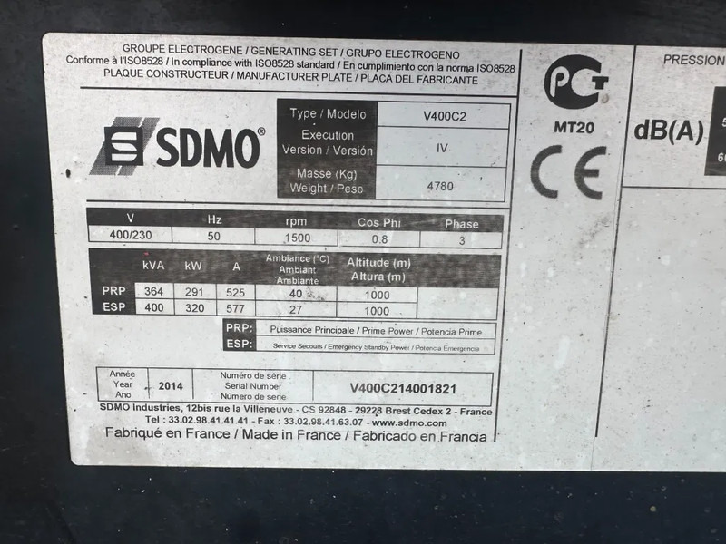 SDMO Volvo TAD 1342GE 440 kVA Silent generatorset - Generator electric: Foto 3 SDMO Volvo TAD 1342GE 440 kVA Silent generatorset - Generator electric: Foto 3