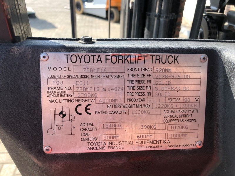 Toyota 1.6 ton Triplex Freelift Sideshift Elektra Heftruck - Electrostivuitor: Foto 3 Toyota 1.6 ton Triplex Freelift Sideshift Elektra Heftruck - Electrostivuitor: Foto 3