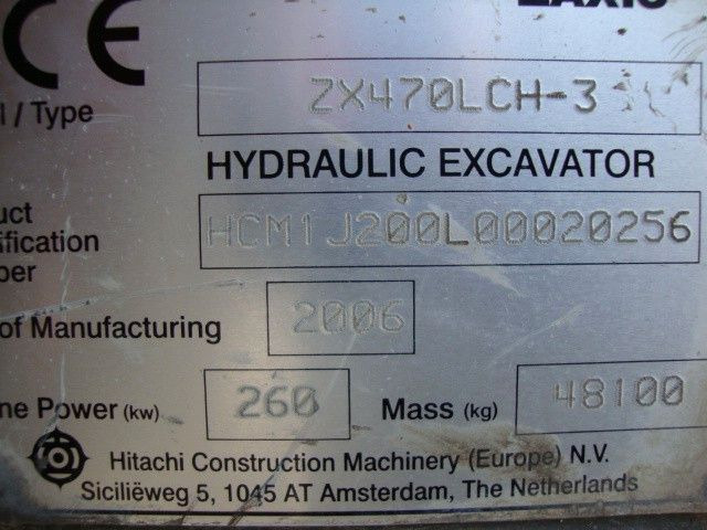 Excavator pe şenile Hitachi ZX 470 LCH-3 Kettenbagger 48to  LW70% gut OQ80: Foto 10