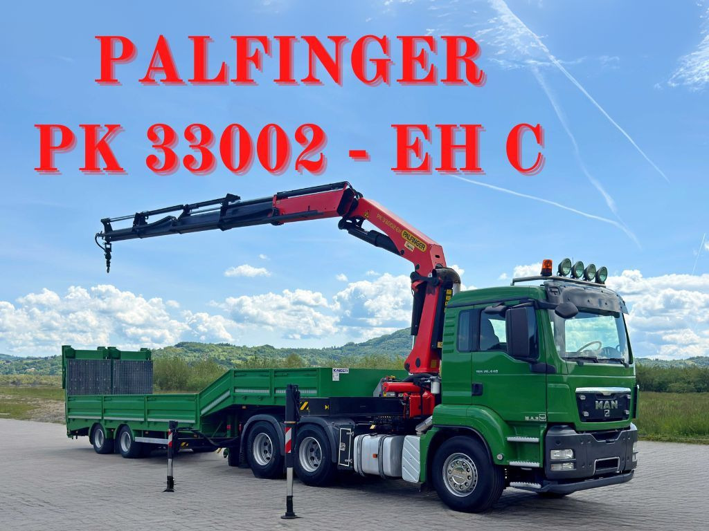MAN TGS 26.440*Anhänger 10,35m + PK 33002-EH C/FUNK - Camion cu macara: Foto 1 MAN TGS 26.440*Anhänger 10,35m + PK 33002-EH C/FUNK - Camion cu macara: Foto 1
