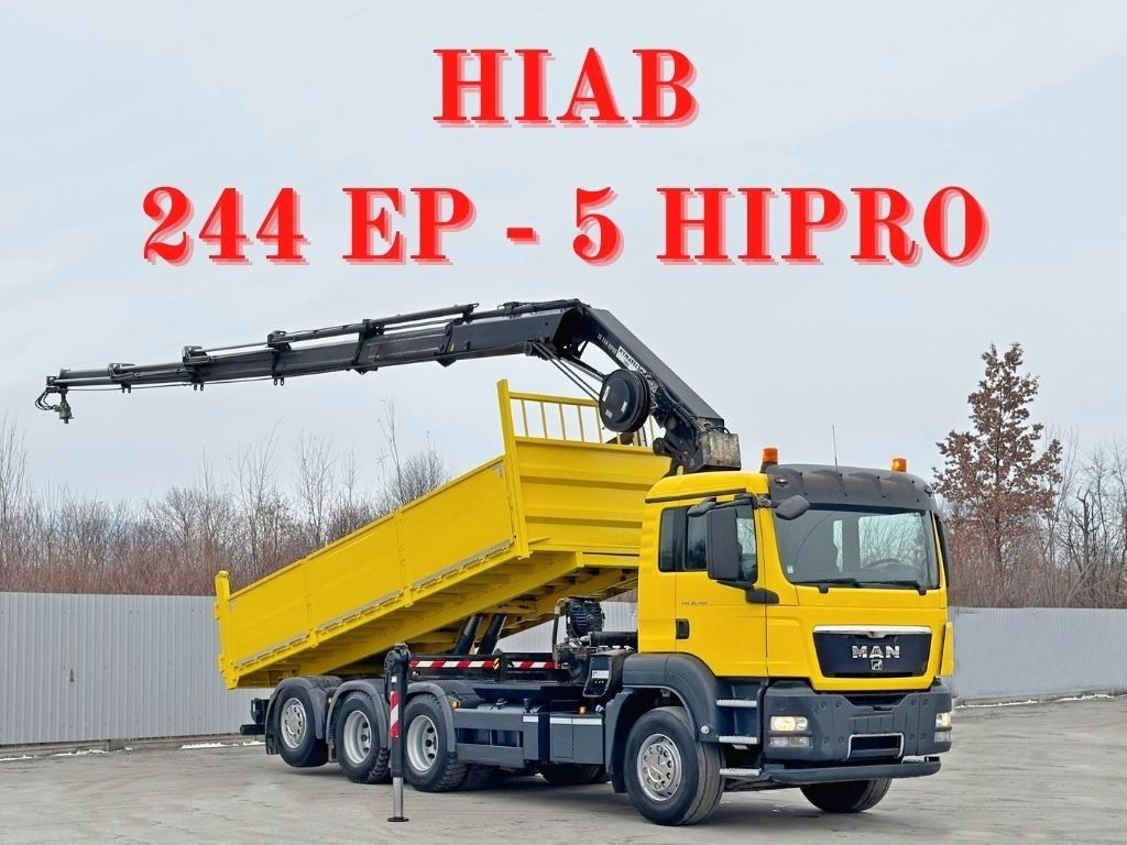 MAN TGS 35.400 * HIAB 244 EP - 5 HIPRO + FUNK * 8x4 - Camion basculantă, Camion cu macara: Foto 1 MAN TGS 35.400 * HIAB 244 EP - 5 HIPRO + FUNK * 8x4 - Camion basculantă, Camion cu macara: Foto 1