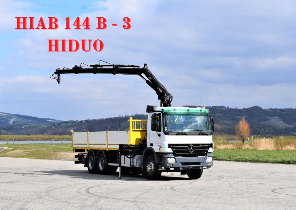 Mercedes-Benz ACTROS 2632 * HIAB 144B-3HIDUO+FUNK / 6x4 Mercedes-Benz ACTROS 2632 * HIAB 144B-3HIDUO+FUNK / 6x4 - Camion cu macara, Camion platformă: Foto 1 Mercedes-Benz ACTROS 2632 * HIAB 144B-3HIDUO+FUNK / 6x4 Mercedes-Benz ACTROS 2632 * HIAB 144B-3HIDUO+FUNK / 6x4 - Camion cu macara, Camion platformă: Foto 1