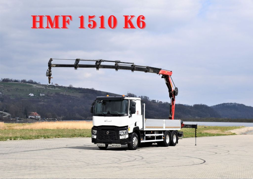 Renault C 460 * HMF 1510 K6 + FUNK * 6x4 - Camion cu macara, Camion platformă: Foto 1 Renault C 460 * HMF 1510 K6 + FUNK * 6x4 - Camion cu macara, Camion platformă: Foto 1