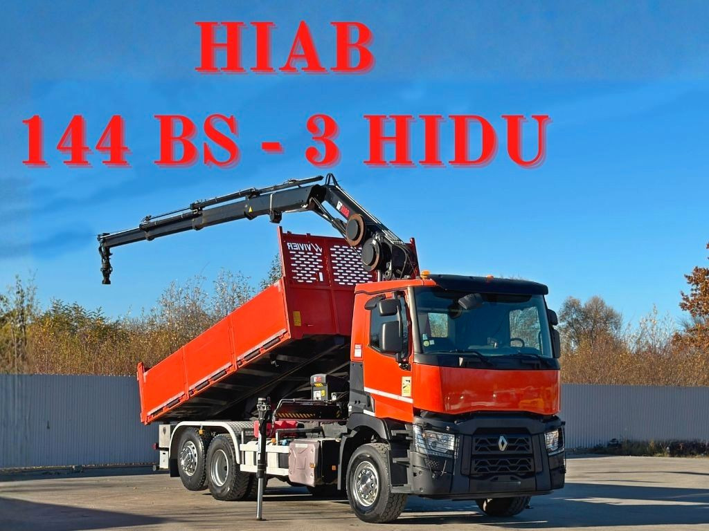 Renault C430 * HIAB 144 BS - 3 HIDUO+ FUNK/ 6x2 - Camion basculantă, Camion cu macara: Foto 1 Renault C430 * HIAB 144 BS - 3 HIDUO+ FUNK/ 6x2 - Camion basculantă, Camion cu macara: Foto 1