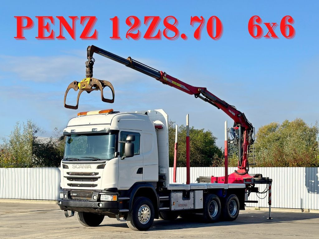 Scania G490* HOLZTRANSPORTER * PENZ 12Z8.70* 6x6 - Camion cu macara: Foto 1 Scania G490* HOLZTRANSPORTER * PENZ 12Z8.70* 6x6 - Camion cu macara: Foto 1