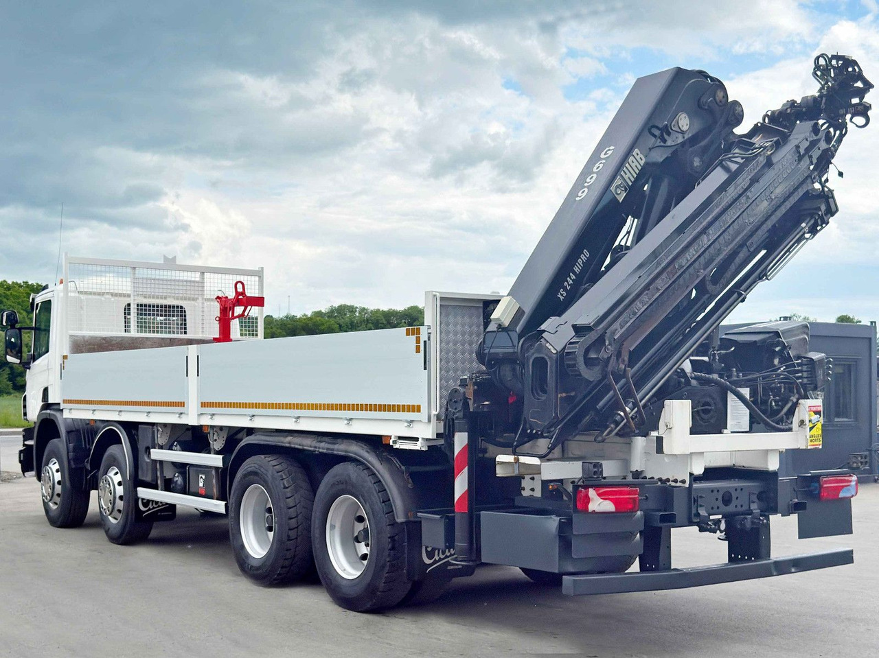 Camion cu macara, Camion platformă Scania P 410*PLATFORM 7,00m*HIAB 244 E-5 HIPRO+FUNK/8x4 Scania P 410*PRITSCHE 7,00m*HIAB 244 E-5 HIPRO+FUNK/8x4: Foto 7