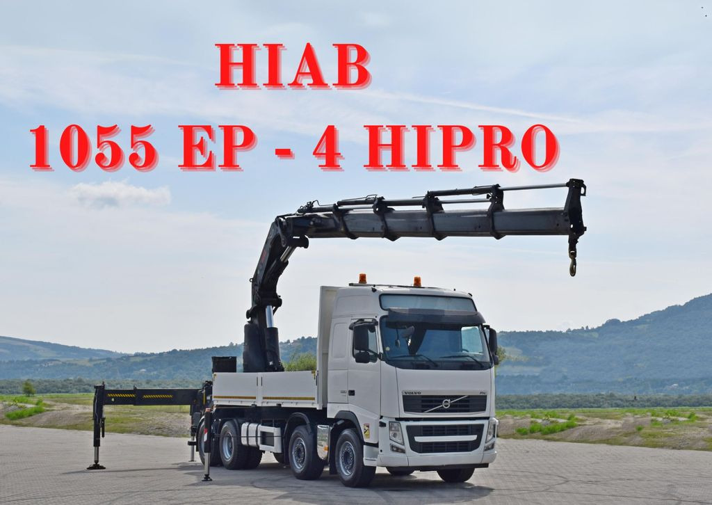Volvo FH 520 * HIAB 1055 EP - 4 HIPRO/FUNK * 8x4 - Camion cu macara, Camion platformă: Foto 1 Volvo FH 520 * HIAB 1055 EP - 4 HIPRO/FUNK * 8x4 - Camion cu macara, Camion platformă: Foto 1