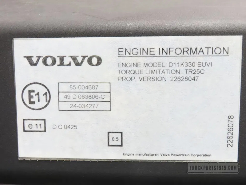 Volvo Engines & Parts Motor D11K330 E6 Volvo - Motor pentru Camion: Foto 3 Volvo Engines & Parts Motor D11K330 E6 Volvo - Motor pentru Camion: Foto 3