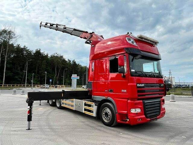 Camion platformă, Camion cu macara DAF XF 105 6x2 HMF 4020 EURO 5 KRAN CRANE: Foto 6