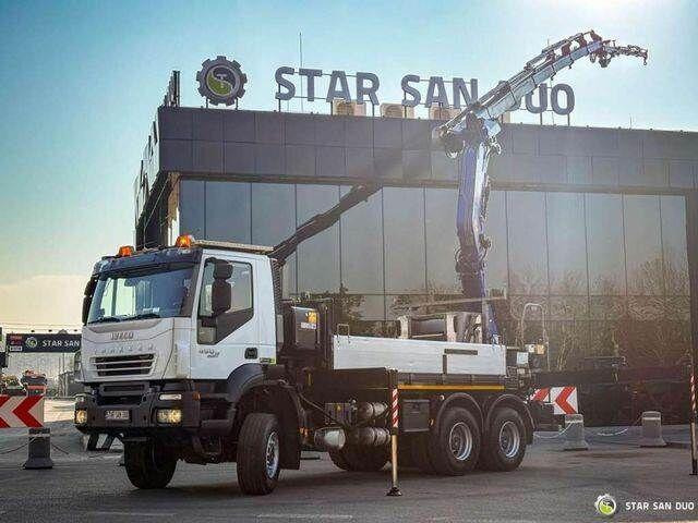 Iveco TRAKKER 450 6x6 PM41S FLY JIB Crane Kipper - Camion platformă, Camion cu macara: Foto 1 Iveco TRAKKER 450 6x6 PM41S FLY JIB Crane Kipper - Camion platformă, Camion cu macara: Foto 1