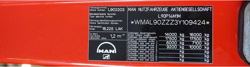 Camion şasiu MAN LE 220 / 4 X 4 / DOKA / DO ZABUDOWY / KAMPER: Foto 11