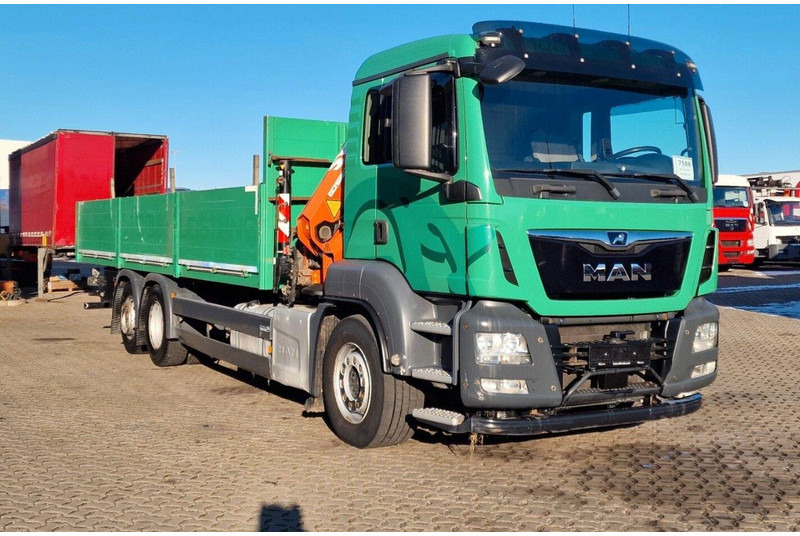 MAN TGS 26.460 6X2 Flatbed + Crane Atlas 172.3E-A4 + RC - Camion platformă, Camion cu macara: Foto 1 MAN TGS 26.460 6X2 Flatbed + Crane Atlas 172.3E-A4 + RC - Camion platformă, Camion cu macara: Foto 1