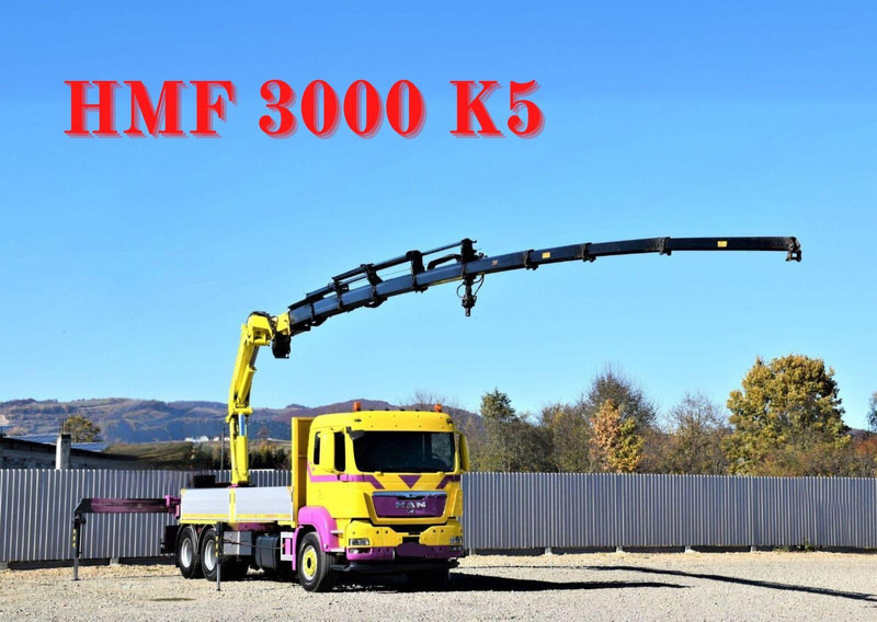 MAN TGS 28.440 Pritsche 5,60* HMF 3000 K5 + FUNK ! - Camion platformă, Camion cu macara: Foto 1 MAN TGS 28.440 Pritsche 5,60* HMF 3000 K5 + FUNK ! - Camion platformă, Camion cu macara: Foto 1
