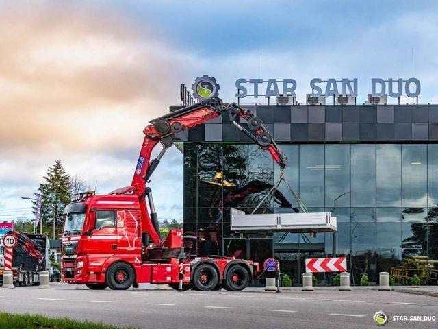 MAN TGX 28.500 6x2 HMF 5020K-RC Fly Jib Crane - Camion platformă, Camion cu macara: Foto 1 MAN TGX 28.500 6x2 HMF 5020K-RC Fly Jib Crane - Camion platformă, Camion cu macara: Foto 1