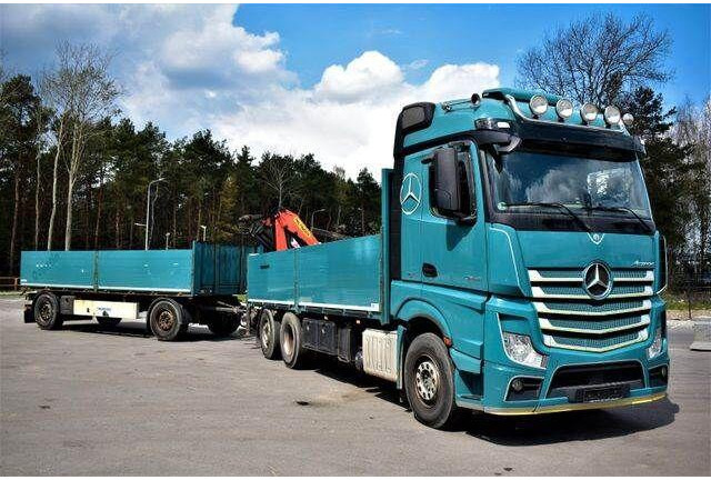 Mercedes-Benz ACTROS 2545 6x2 2545 PALFINGER PK 16001 Kran - Camion platformă, Camion cu macara: Foto 1 Mercedes-Benz ACTROS 2545 6x2 2545 PALFINGER PK 16001 Kran - Camion platformă, Camion cu macara: Foto 1