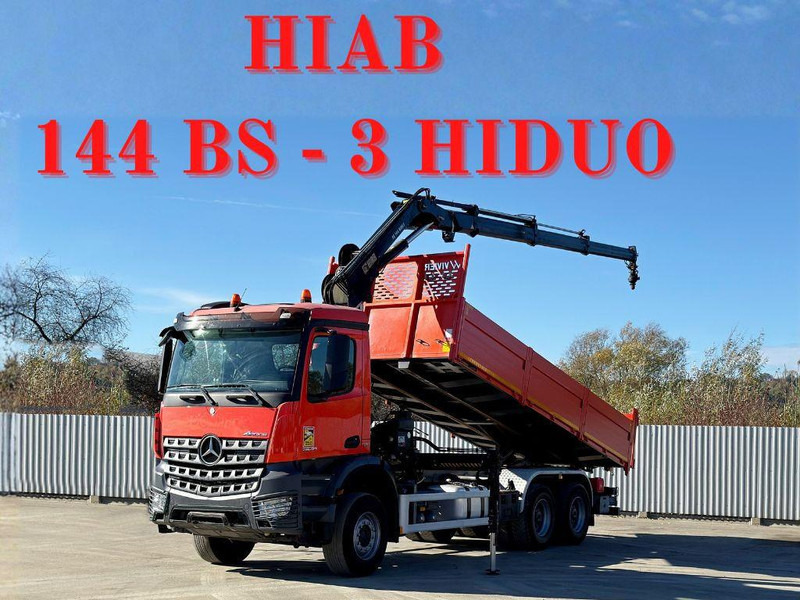 Mercedes-Benz AROCS 2640 *HIAB 144 BS - 3/FUNK + * 6x4 - Camion basculantă, Camion cu macara: Foto 1 Mercedes-Benz AROCS 2640 *HIAB 144 BS - 3/FUNK + * 6x4 - Camion basculantă, Camion cu macara: Foto 1