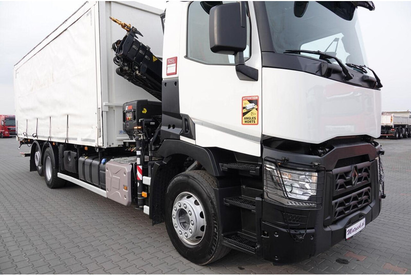 Camion cu prelată Renault C 380 / 6x2 / SKRZYNIOWY / HDS HIAB 138 B-3 WYSÓW 10,5 M / ROTAT: Foto 12